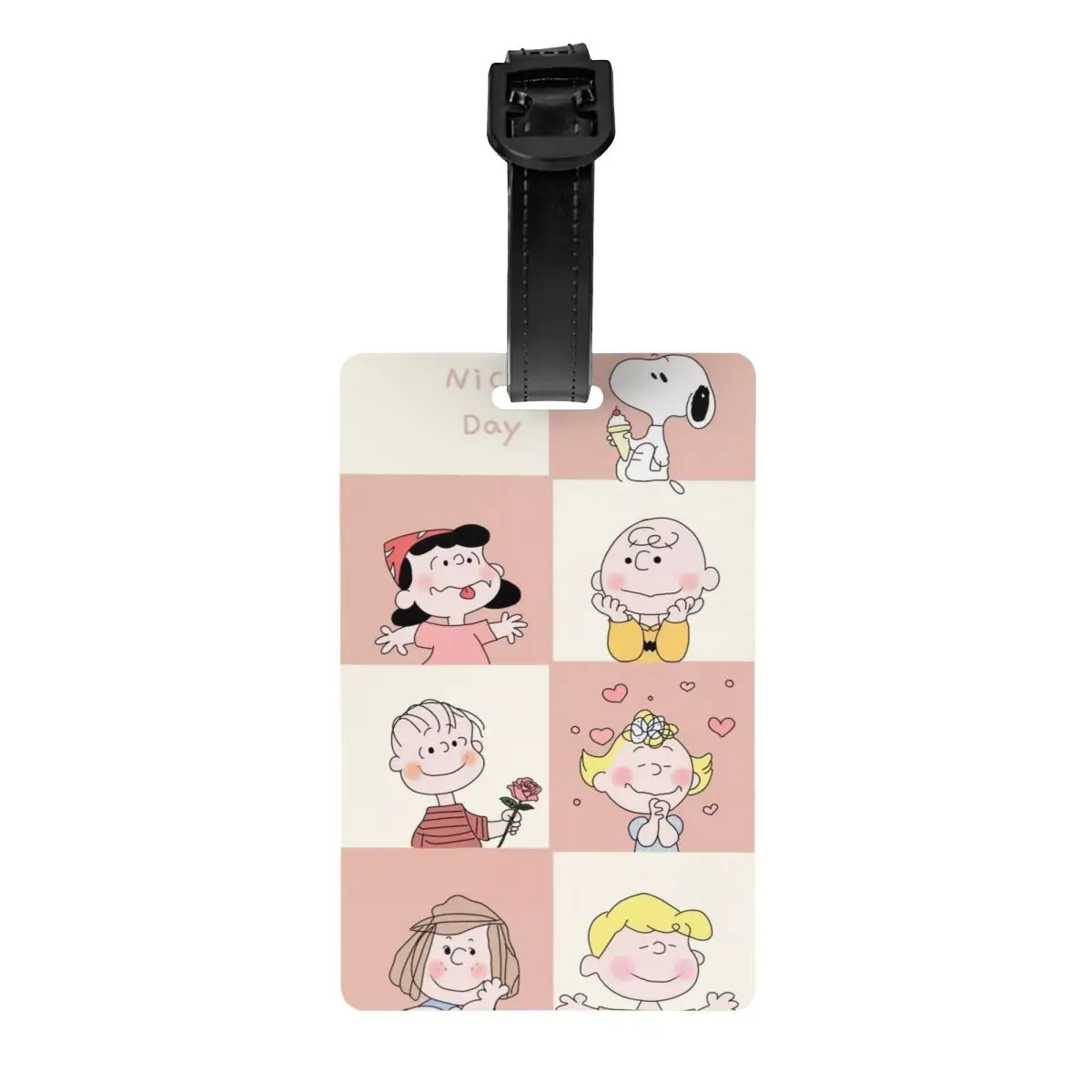 

Peanuts Snoopy Cute Cartoon Luggage Tags Travel Accessories Label Holder Baggage Tag Name ID Address Women's Suitcase Tag Gifts