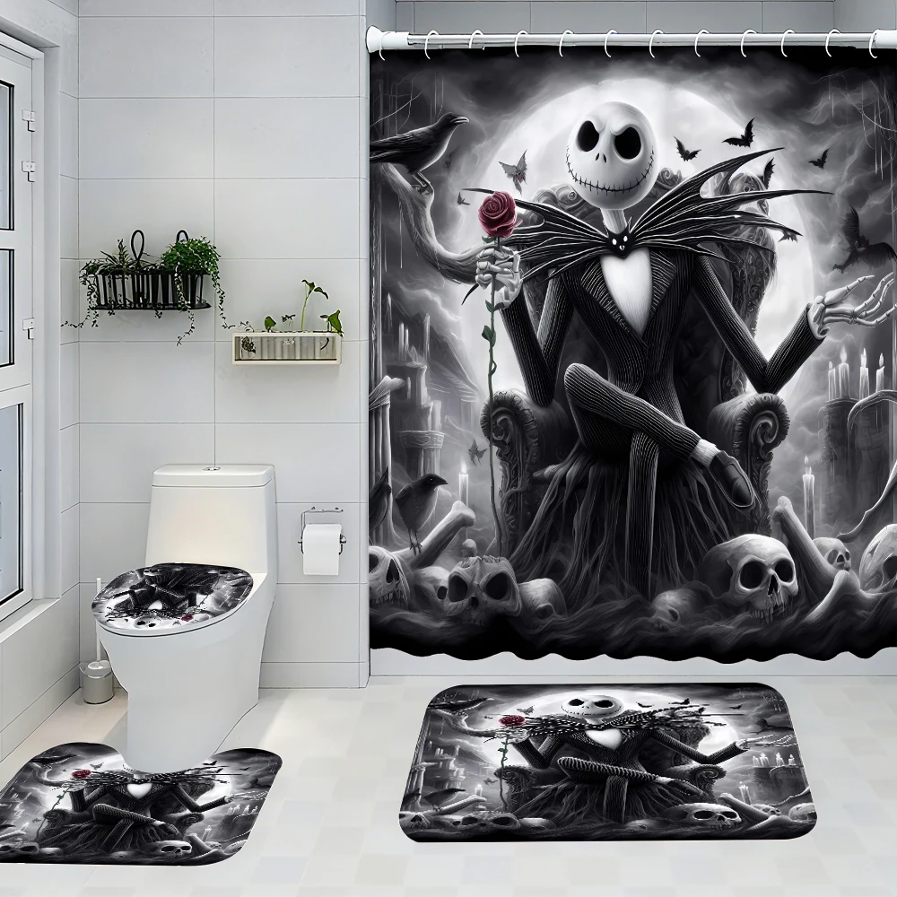 

Disney Jack Bathroom Four-piece Set - Avant-garde Waterproof Shower Curtain, creating a complete bathroom kit