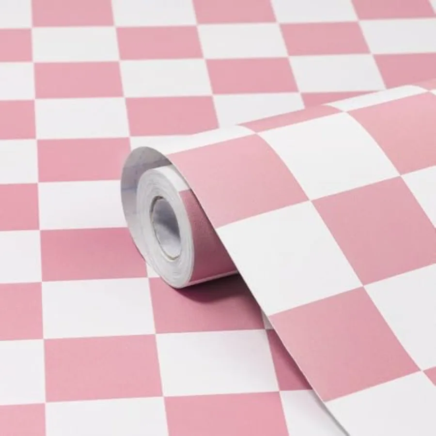 

Checkered Wallpaper Peel Stick Mosaic Checkerboard Contact Paper A Set of17.3"X1200"Modern Self Adhesive Vinyl Removable Wall P
