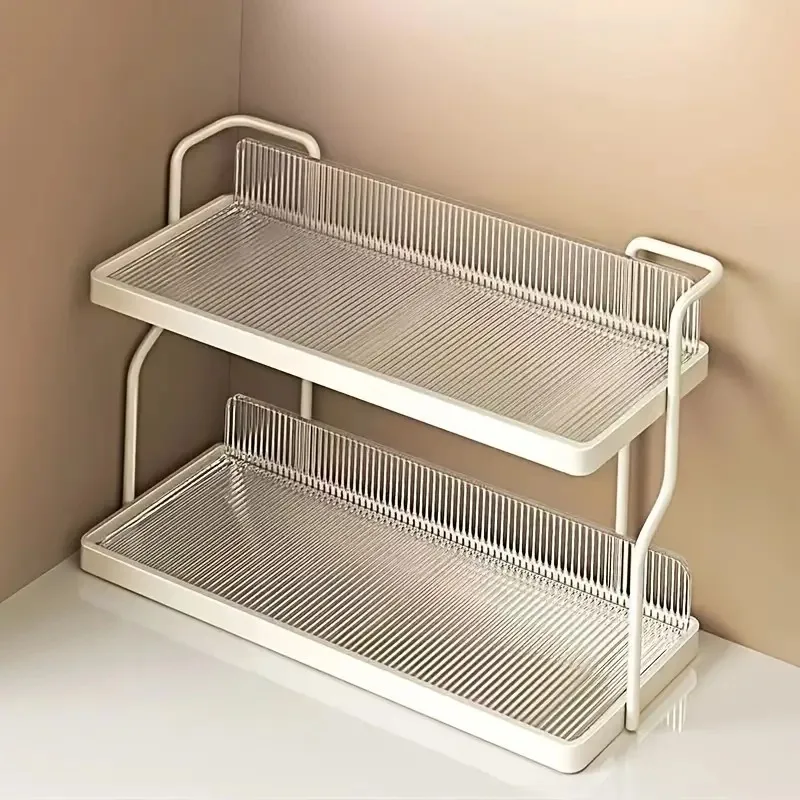 

Versatile Storage Rack for Condiments and Herbs Home Kitchen Essentials Acrylic Kitchen Spice Rack 2-Layer Countertop Organizer