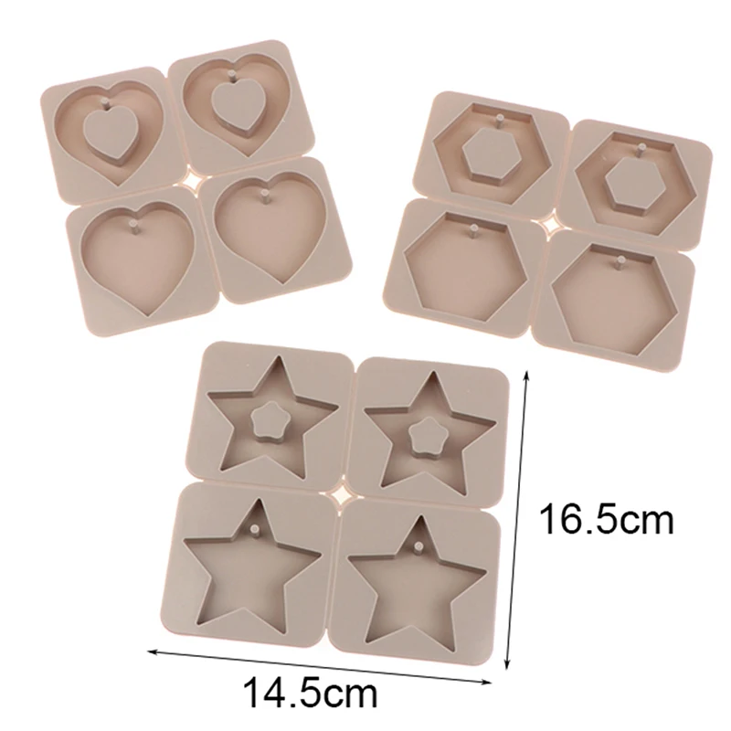 DIY Silicone Molds Candles Aroma Wax Tablets Mould Car Pendant Decoration Single Hole Pentagram Hexagon Heart Star Silicone Mold