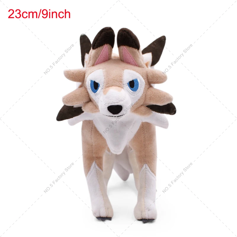 Muñeco de peluche de pokémon, muñeco de felpa suave de animales calientes, sol, luna, Alola, Solgaleo, Lunala, Lycanroc, Dusk y Lycanroc, día y noche