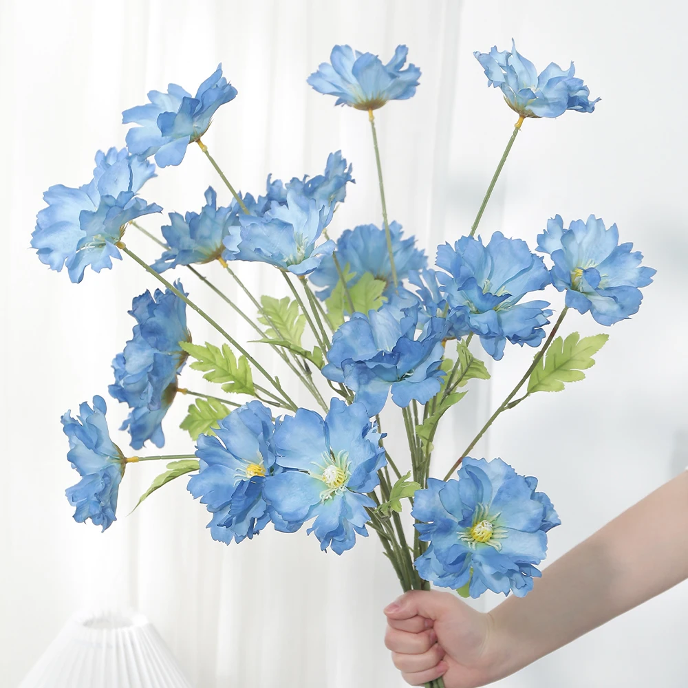 Kunstmatige 4-kops orchidee zijde roos bloemen bulk hoofden voor doe-het-zelf thuis kamer decor bruiloft decoratie verjaardagsfeestje krans nep