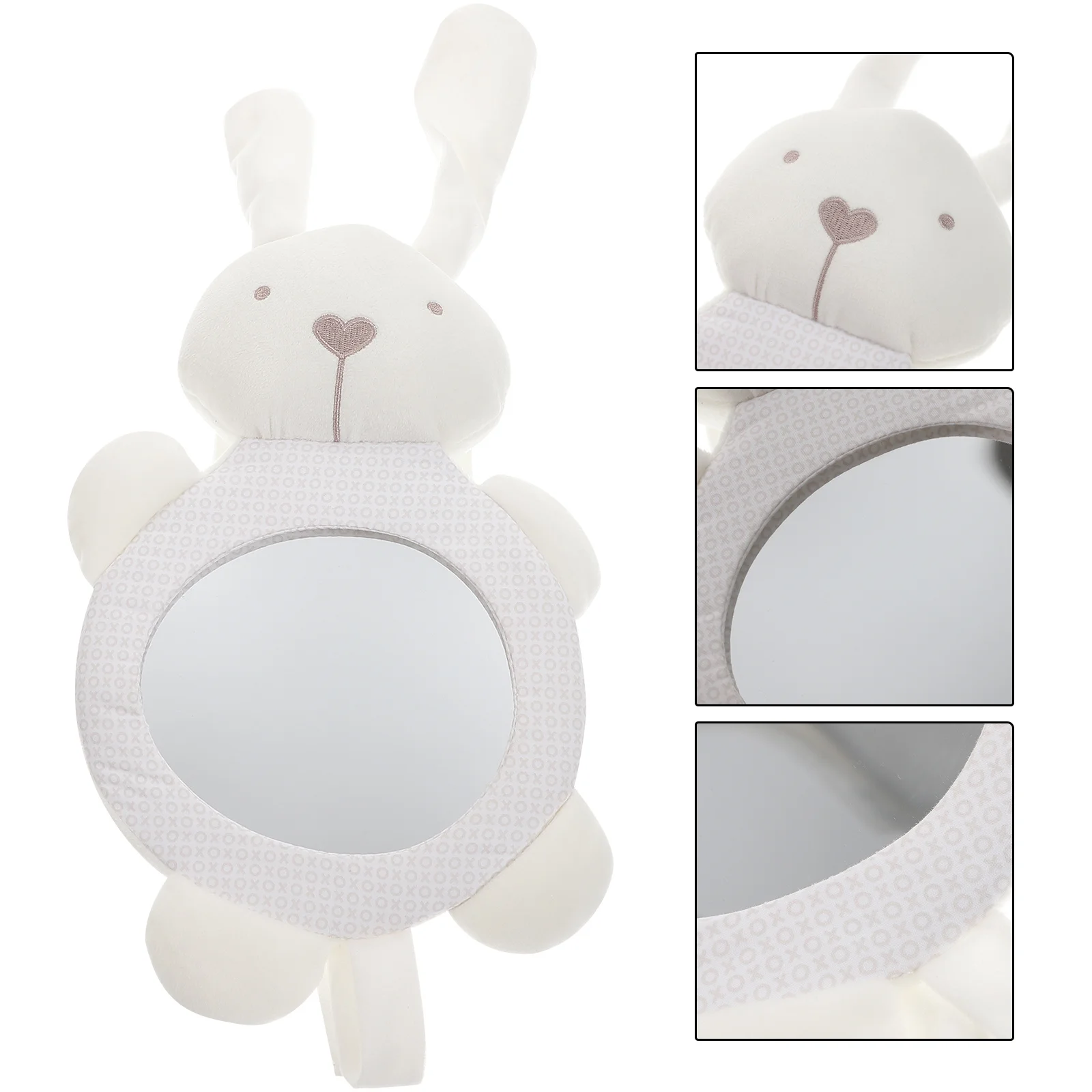 مرآة المقعد الخلفي للأطفال مع مرآة بتصميم أرنب كرتوني لمراقبة مقاعد السيارة الخلفية للأطفال حديثي الولادة #1