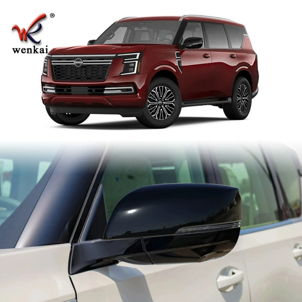 

Car Rearview Mirror Cover Cap Side Wing For 2025 Nissan Patrol Y63 Armada Chrome Accessories