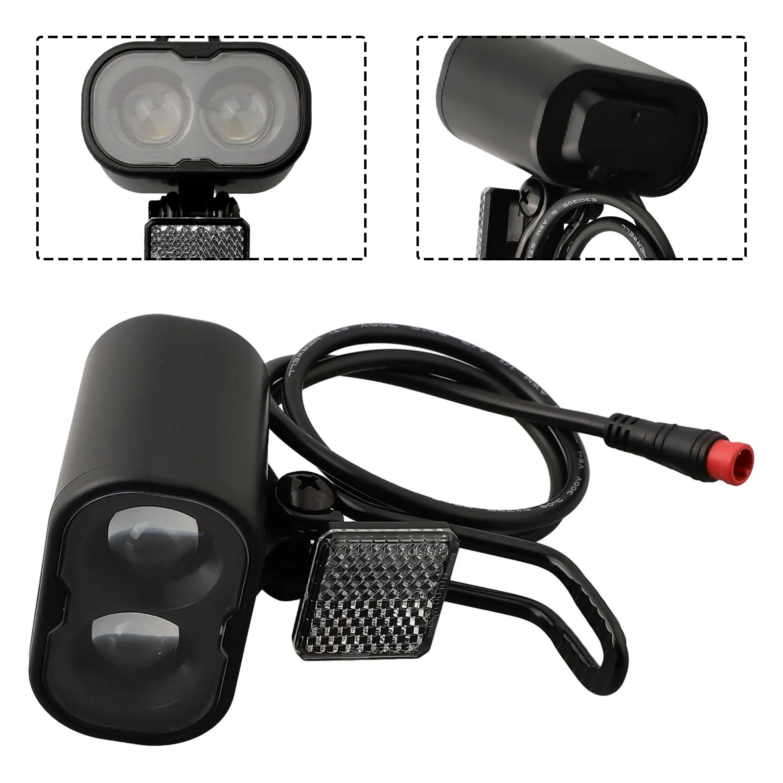 Faro della batteria al litio della bicicletta 12-48V 2pin illuminazione della bici luce della testa impermeabile accessori per il ciclismo notturno