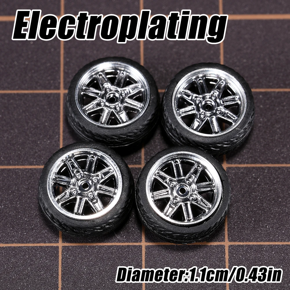 1/64 Modellauto-Räder 4er-Set - 11mm Durchmesser ABS-Gummireifen mit Bremsscheibe - Upgrade-Teile für Tomica Diecast-Fahrzeuge – Detail 27