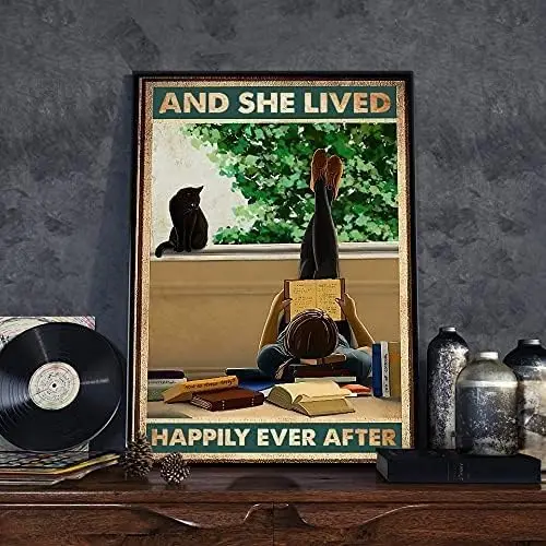 And She Lived Happily Ever After. Poster Love book Poster Love reading Book Sea Revenge Ancient metal sign 20.32 x 30.48 cm