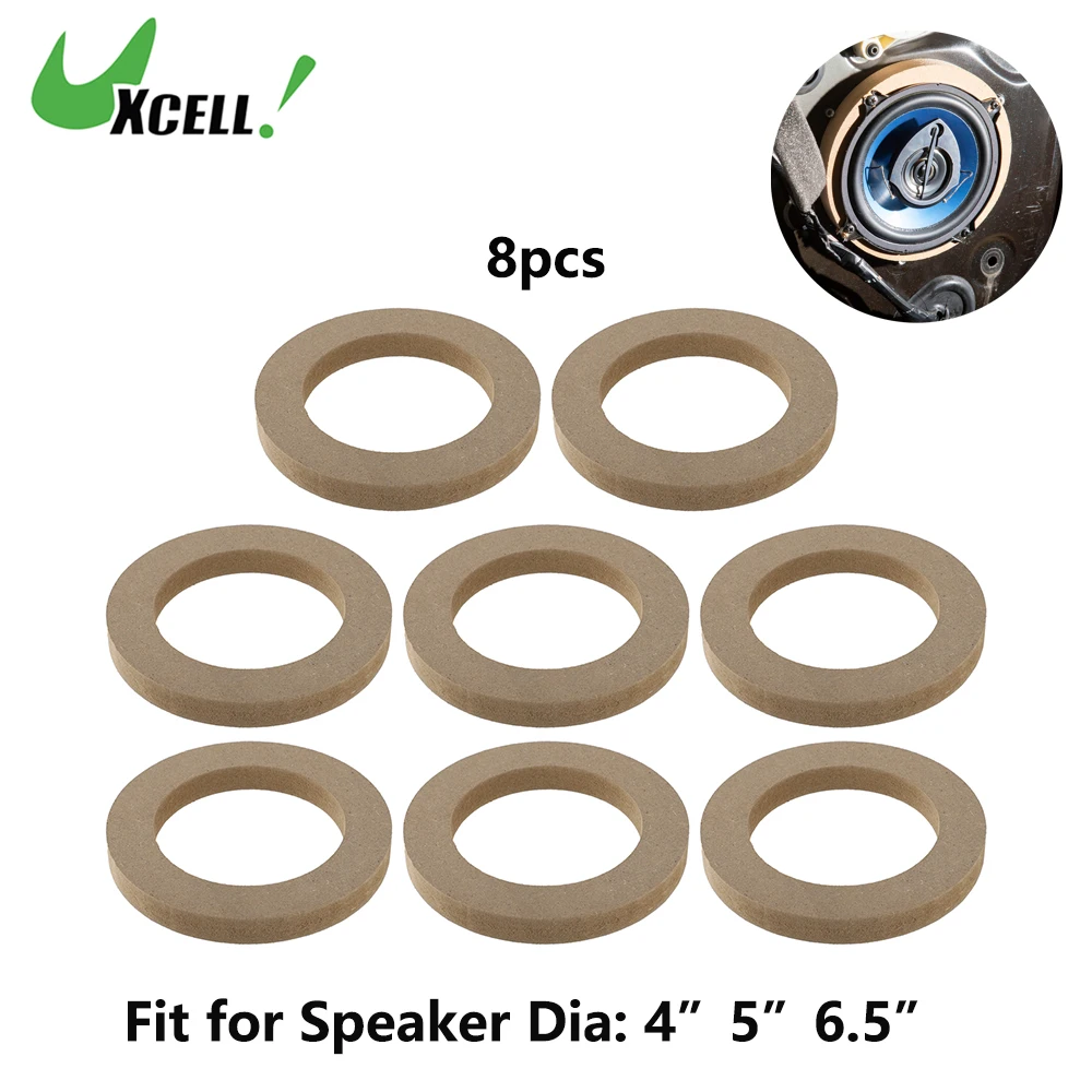 

UXCELL 8 Pcs Universal 4/5/6.5 Inch Speaker Subwoofer Mounting Spacer Rings Solid Wood Beige