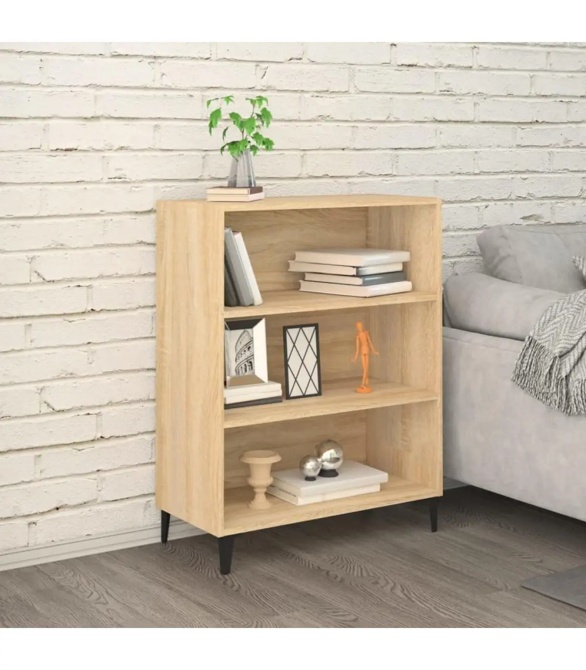 Sonoma oak plywood sideboard 69,5x32,5x90 cm