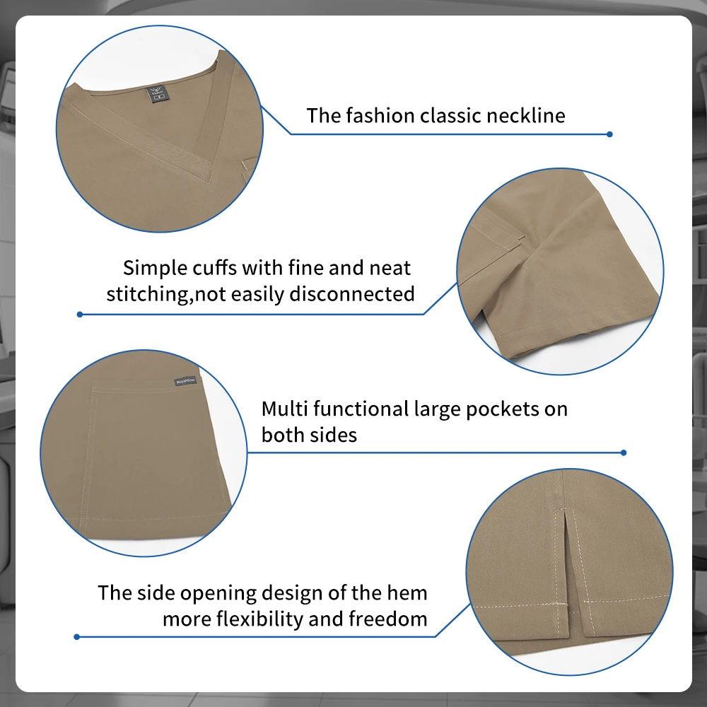 الزي الطبي على شكل حرف v مستشفى الدعك الدعاوى الخدمة الصحية التمريض موحدة للذكور الإناث عيادة الأسنان زي طب الأسنان مجموعات