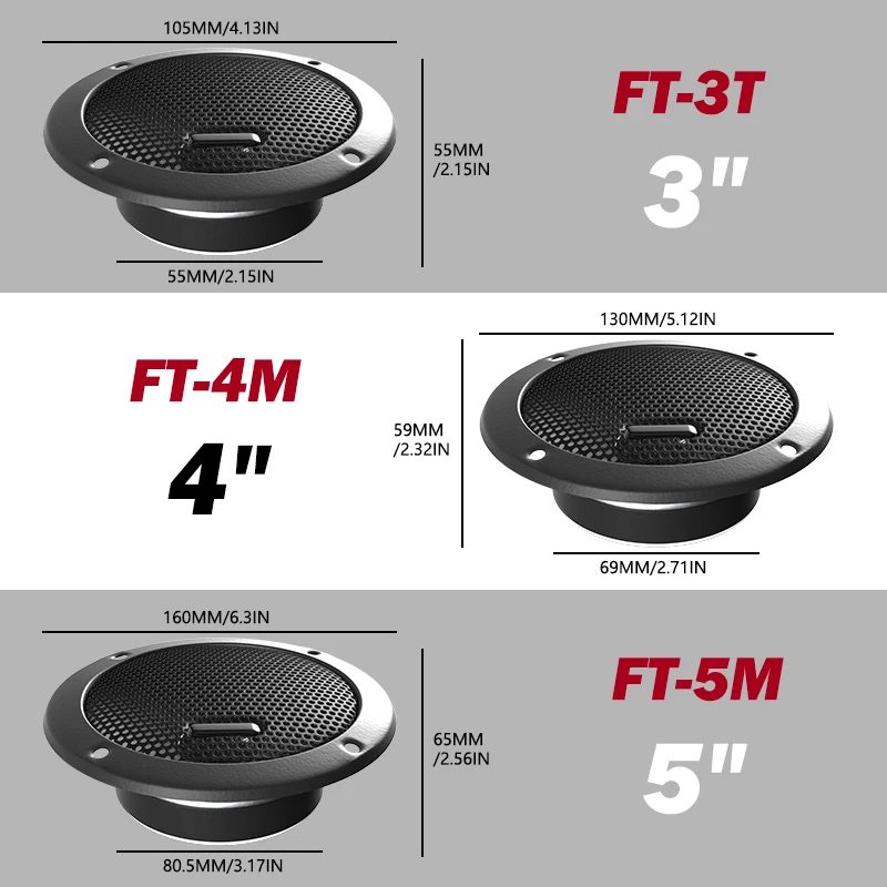 2 uds 100/120/150W altavoz Tweeter para coche 3 "4" 5 "altavoz para coche Audio de puerta automática Tweeter altavoz de frecuencia de rango completo de alta calidad