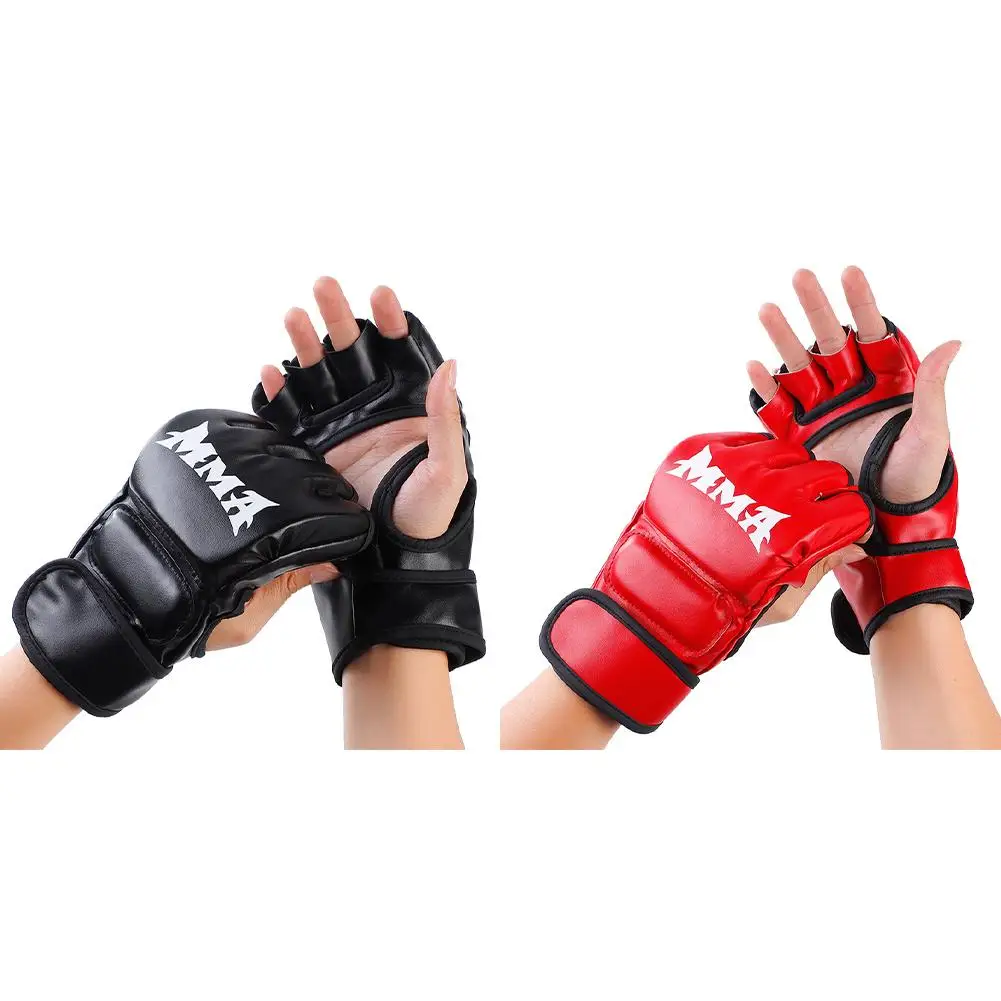 MMA Halbfinger-Boxhandschuhe Kampfsport-Trainings-Sparring-Sanda-Schutzausrüstung Sportausrüstung Erwachsenen-Handschuhe – Detail 2
