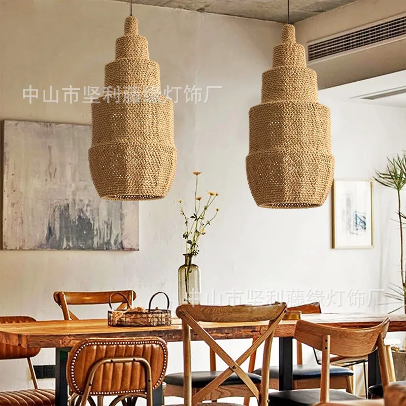 

Изготовленная на заказ люстра из ротанга в юго-восточноазиатском стиле, многоярусная, для гостиной, столовой, спальни, балкона, создающая пасторальную атмосферу.