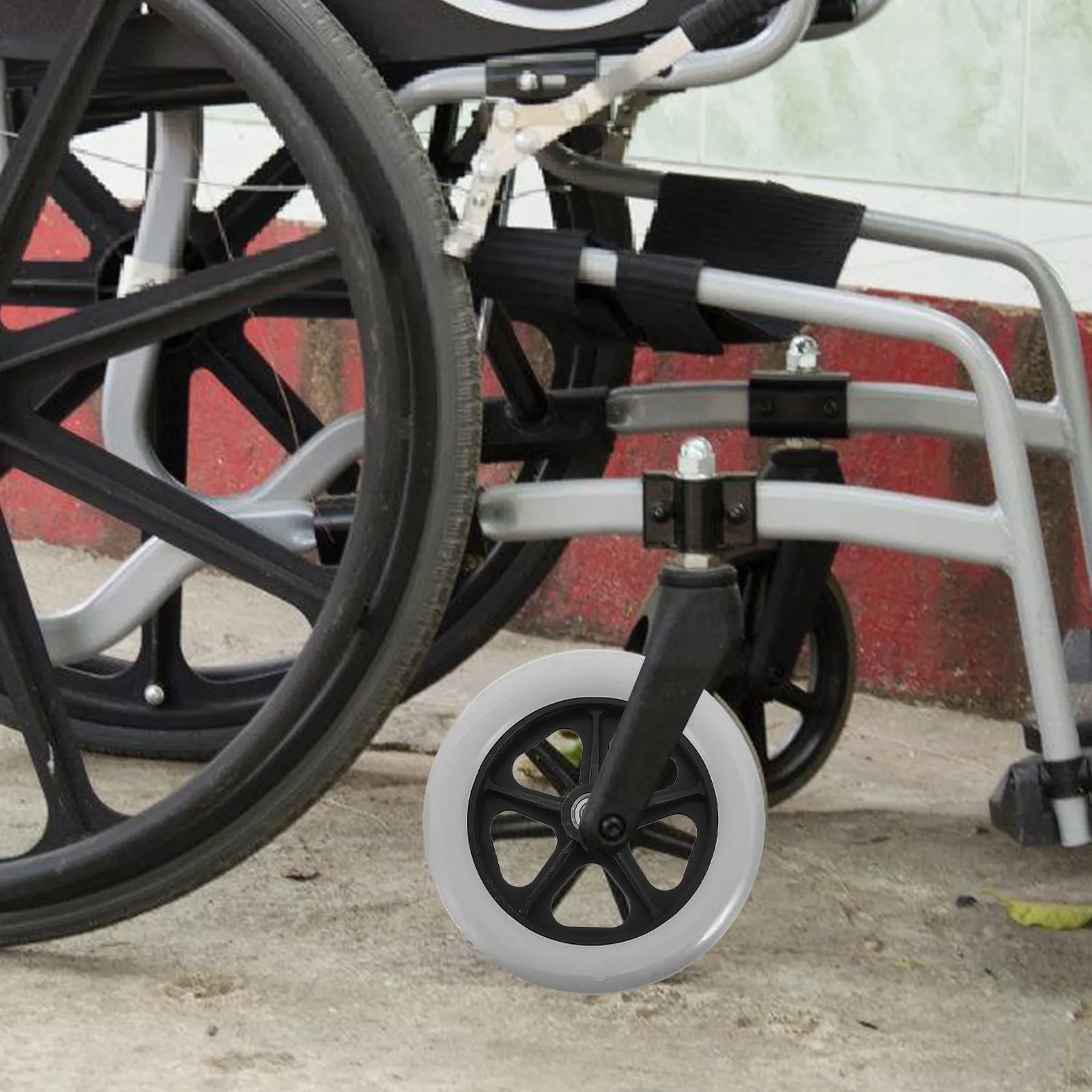 2Pcs Strong Plastic Universal Casters for Trolley Shopping Cart Wheelchair Rollator Front Wheel Replacement 360 Degree Rotation