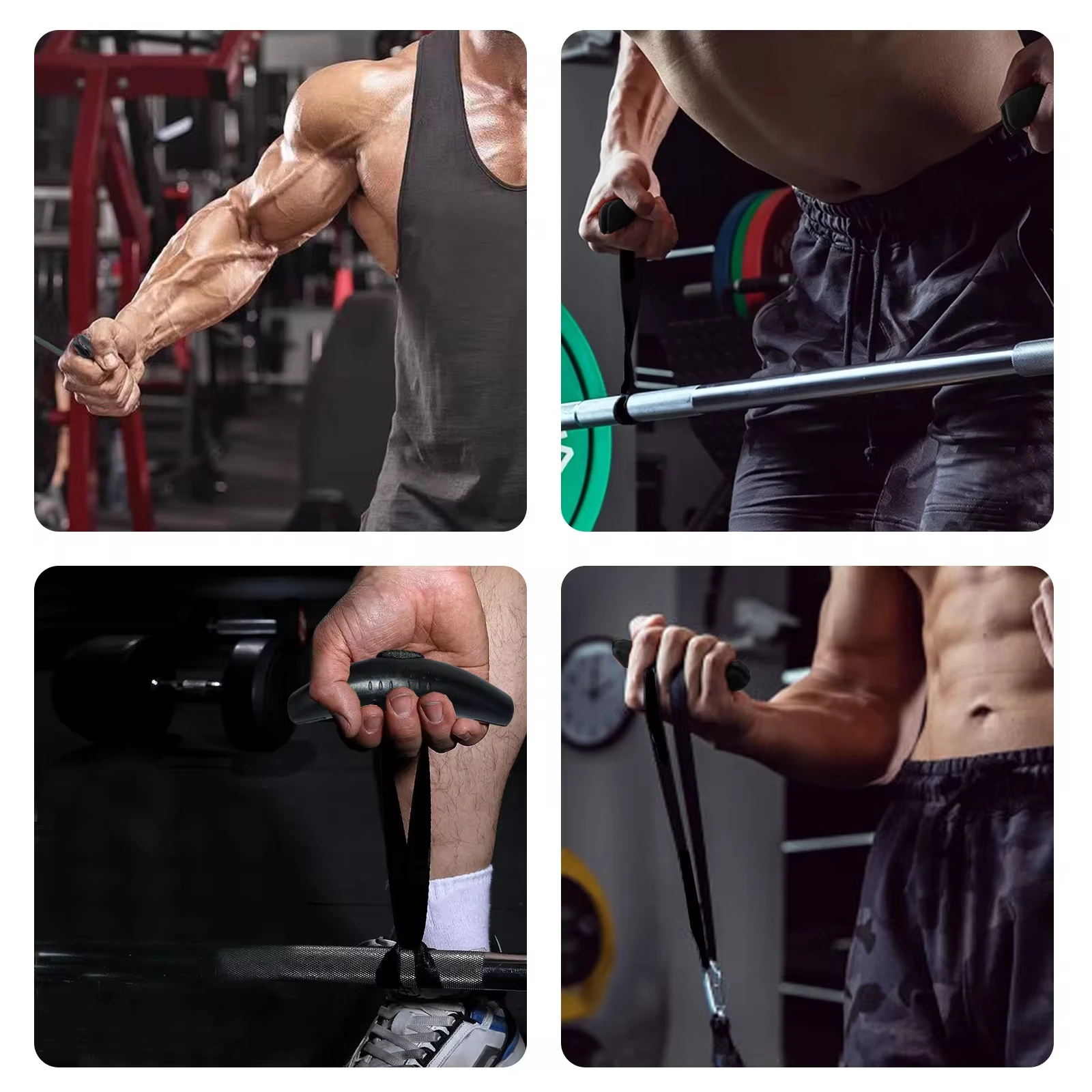 Klimmzug griffe Gummi-Neutral griff Hochleistungs-Kabel maschine Griffe Gewichtheben Multifunktions-Fitness geräte für das Training im Fitness studio – Detail 5