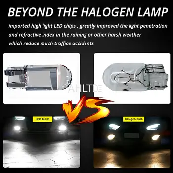 4個裝 T10 W5W 194 玻璃外殼 COB LED 燈泡 6000K 楔形方向燈牌照燈車頂燈後行李箱燈雙尖燈 白色 藍色 紅色 10 最佳銷售 藍色LED燈 - №4