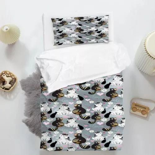 

Fantasy Cartoon Cat Duvet Cover Bedding Decoration Gift First Choice Suitable for Children Boys Girls and Adults Soft Breathable