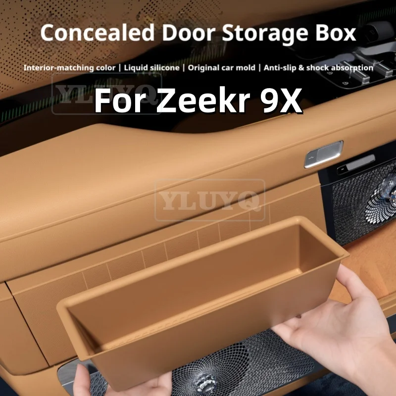 

Силиконовый органайзер-ящик для хранения в двери автомобиля ZEEKR 9X, скрытый в ручке, аксессуары для модификации интерьера, автозапчасти