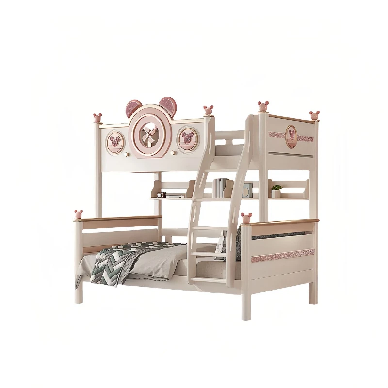 

Upper and lower bunk Solid wood upper and lower Small apartment high and low Cherry wood children's beds