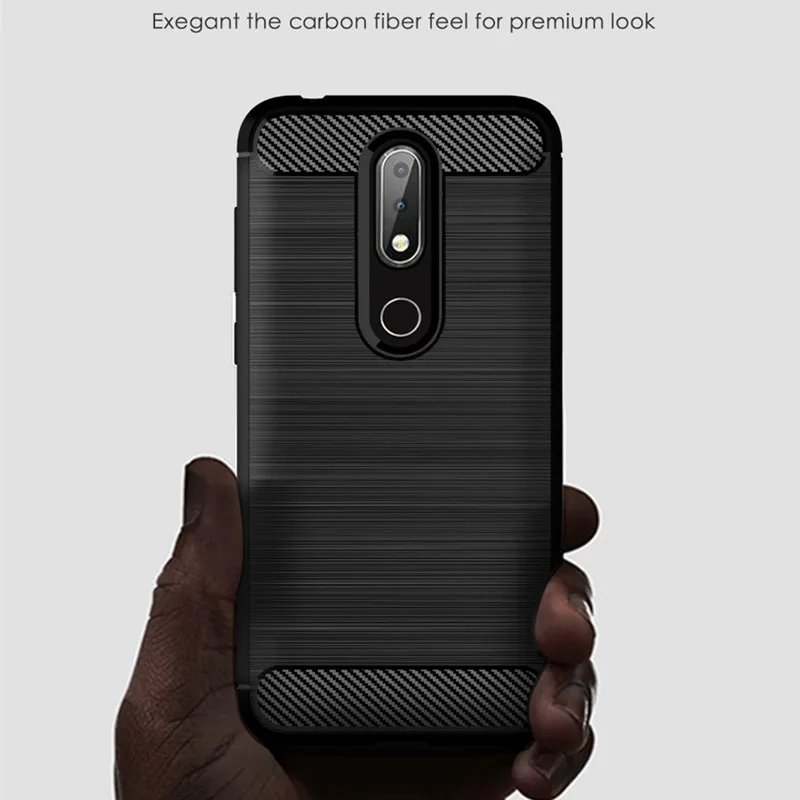 Brushed Case For Nokia 3.1 Plus Luxury Carbon Fiber Phone Back Cover for nokia 3.1plus Matte Silicone TPU Cases Coque Fundas