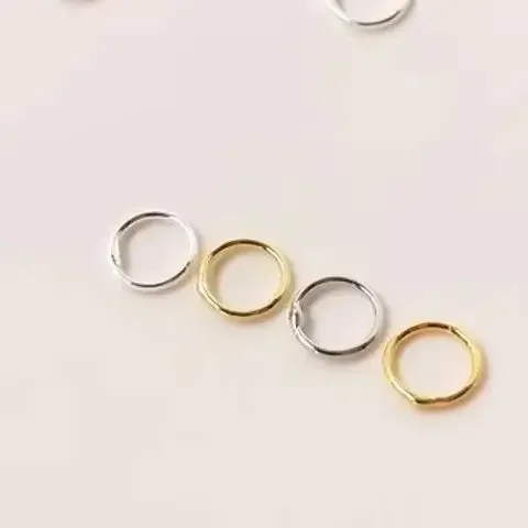 14K Gold Color Plated Brass Welding Closing Ring DIY Manual End Connection Single Accessory for Jewelry Making
