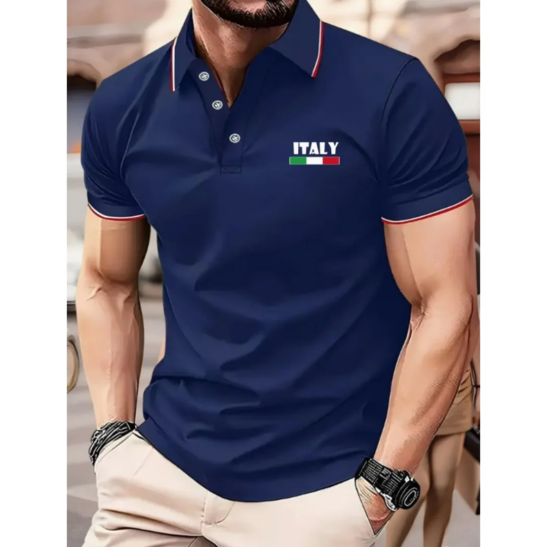 

Однотонные рубашки поло с деловыми лацканами, мужская футболка с коротким рукавом, модная мужская одежда с принтом лошади, новые топы и футболки, одежда y2k