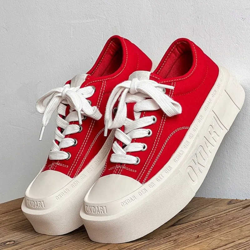 

Trend Women's Shoes Fashion Classic Canvas Casual Shoes for Woman Exquisite Lace Chunky Sneakers Designer Shoes Zapatos De Mujer