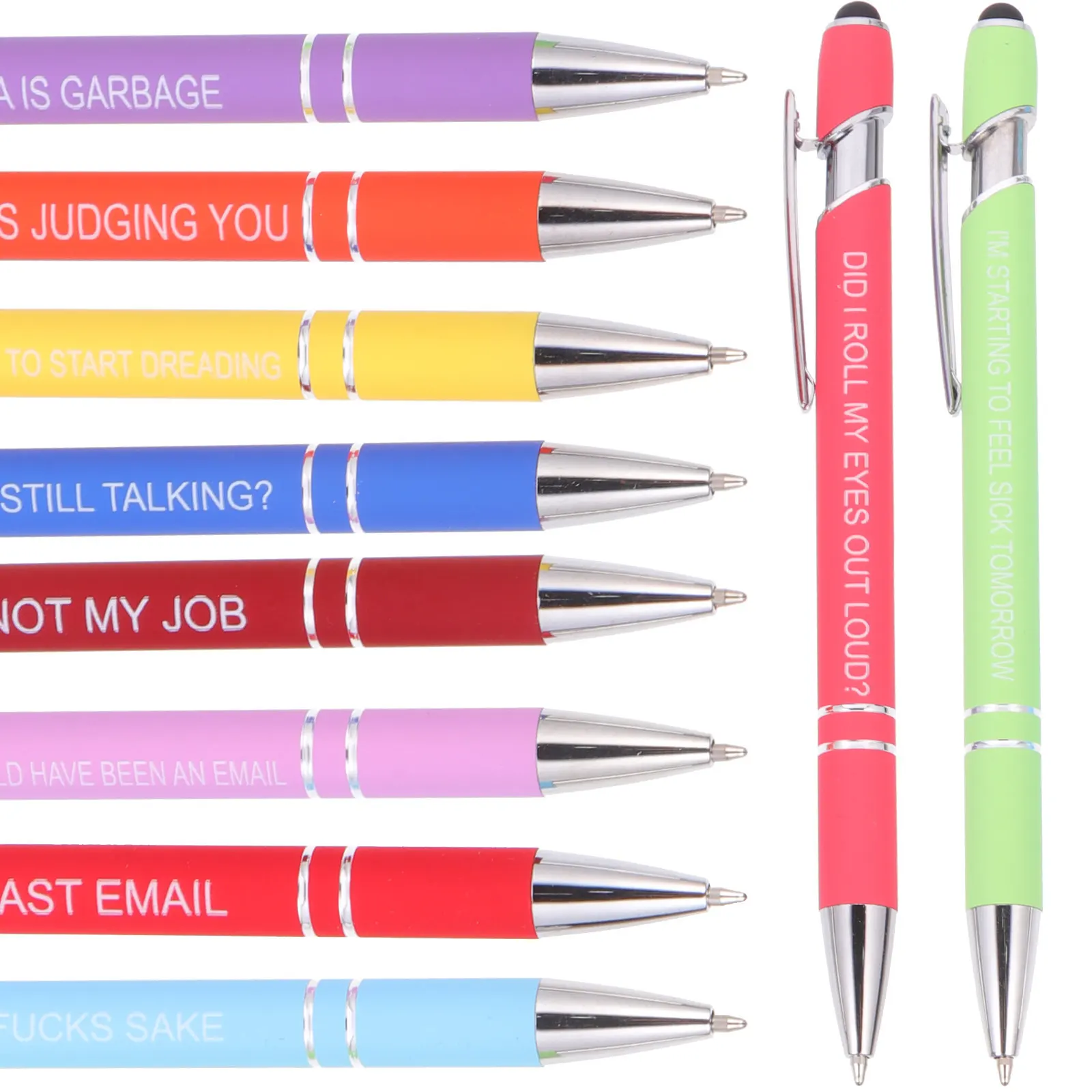 

10pcs Inspirational Quote Pens Ballpoint Pen Set Creative Tool Office School Study Portable Smooth Adult Accessory