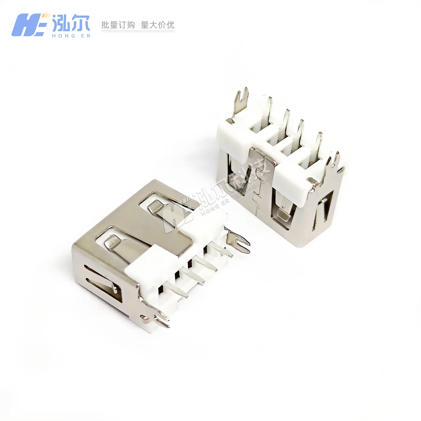 For AF 2.0 short body USB female socket vertical A female 10.0/10 white glue 180 degree vertical connector