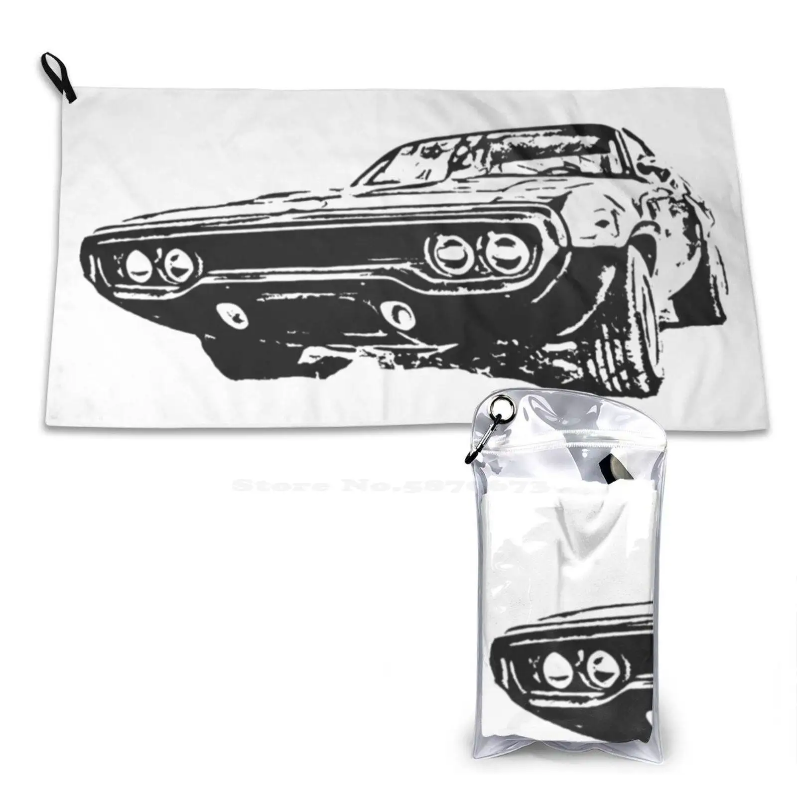 Muscle Car 2 3D Print Pattern Towel Soft Towel Mopar Plymouth Satellite American Usa Musclecar Classic Chrysler Gtx Retro