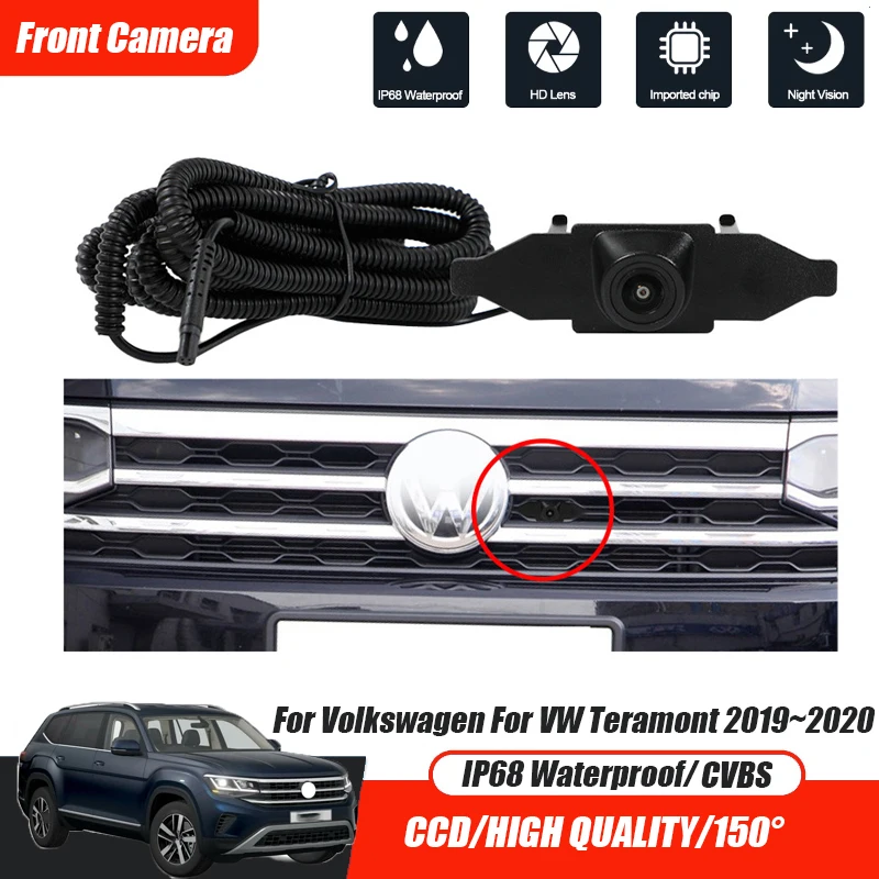 Car Front View Parking CCD Night Vision LOGO Camera Wide Angle 150° Waterproof CVBS HD AHD For Volkswagen For VW Teramont 2019