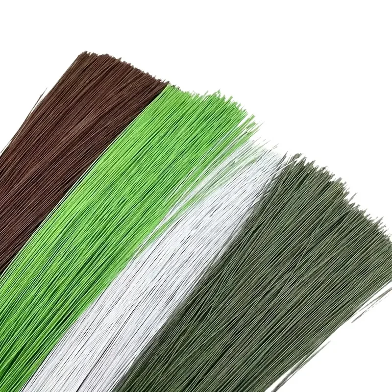 100 piezas de alambre floral calibre 26 artesanías florista alambre floral verde para manualidades ramo tallo corona hacer arreglo floral suministros1
