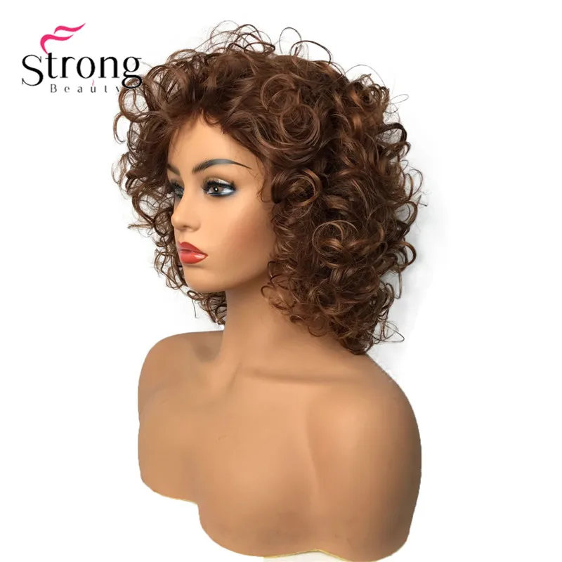 StrongBeauty Shotr Curly Natural Fluffy Hairstyles Hair Capless Wigs Women\'s Synthetic Hair Wig