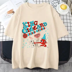 King Gizzard & The Lizard Wizard Cartoon Tshirts Anime Graphic T-shirts 100% Cotton Female/Male Kawaii/Cute Reduced Form Shirt
