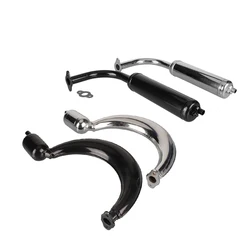 For 49cc 50cc 60cc 80cc 100cc 2-Stroke Engine Motorized Bicycle Bike Silencer Exhaust Pipe Black/Silver