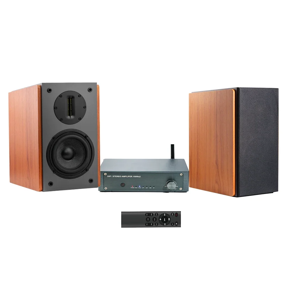 

200W 2.0 HiFi Speaker Soundbar Bookshelf Bluetooth Speaker Home Theatre Wooden Music Speakers For TV PC Subwoofer Ribbon Tweeter