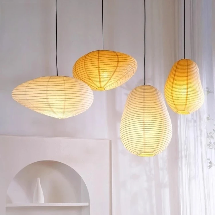 Akari Noguchi Pendant Lights Japanese Design LED E27 Rice Paper Zen Art Hanging Lamp Bedroom Restaurant Living/ Tea Room Study