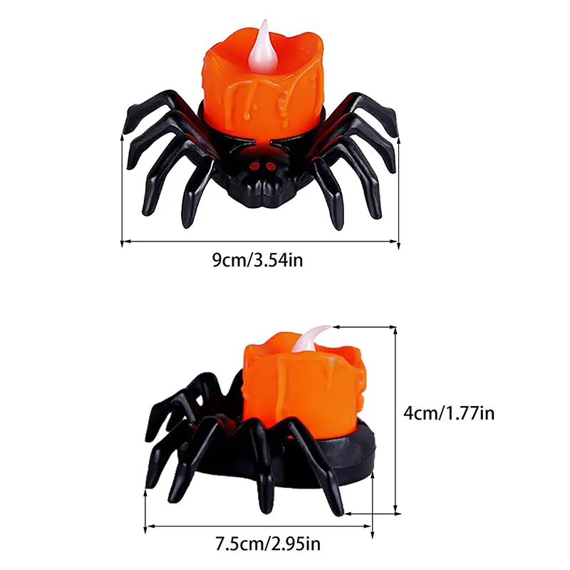 Araña de plástico Spooky iluminada, luces de Halloween con luz LED para decoración de Halloween