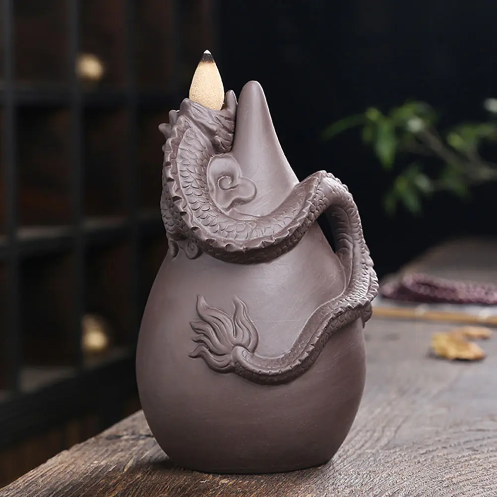 

Purple Sand Incense Burner Backflow Aroma Stove Home Decor Desktop Accessory Creative Handcrafted Burner For Bedroom Study Room