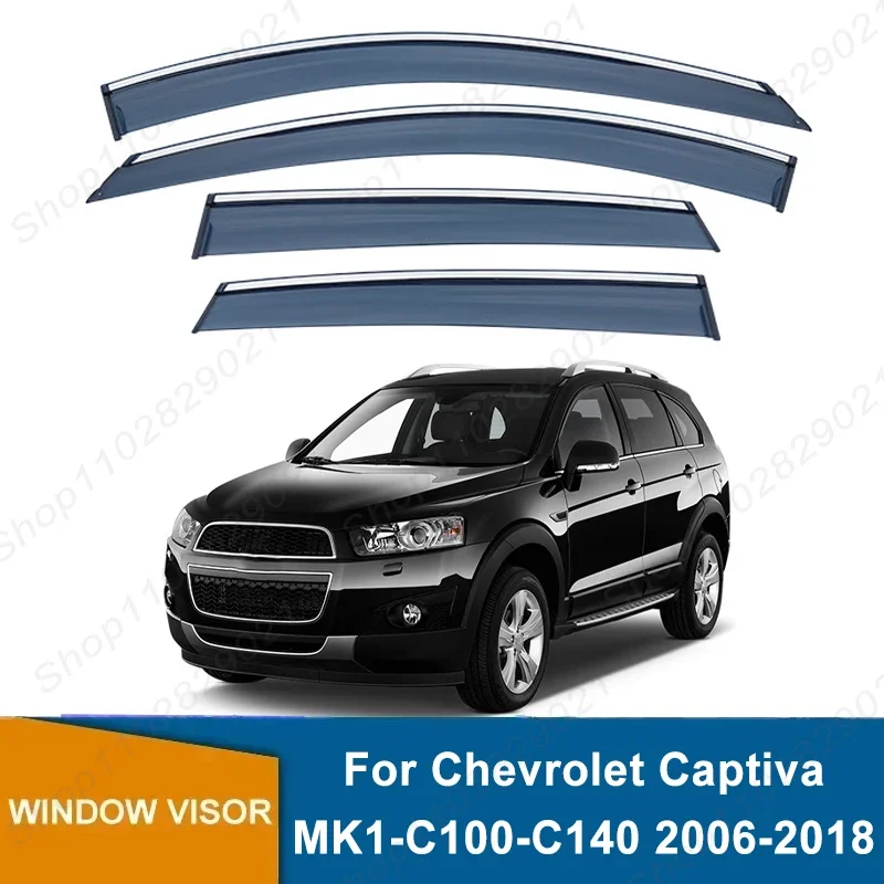 4Pcs Window Visor For Chevrolet Captiva MK1-C100-C140 2006-2018 Weathershield Sun Rain Deflector Guard Car Window Deflector