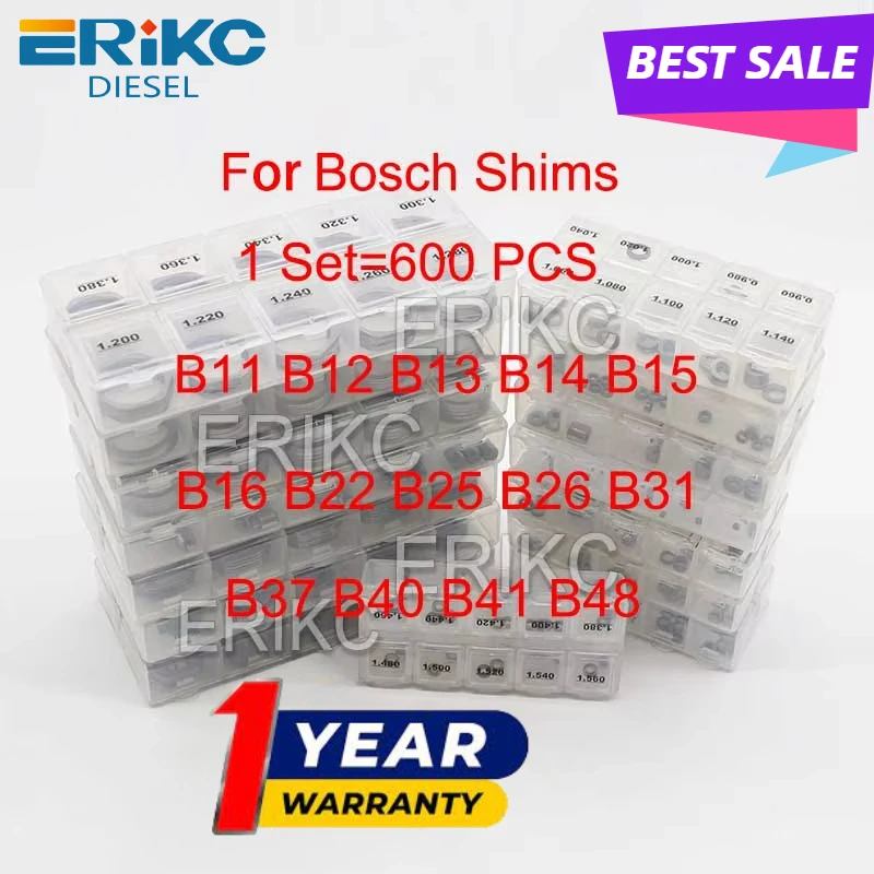 

ERIKC Fuel Injector Adjustment ShimS 600 Pieces B13 B14 B16 B22 B40 B41 B48 400 Pcs B21 B23 B24 B27 For Bosch Denso Injection