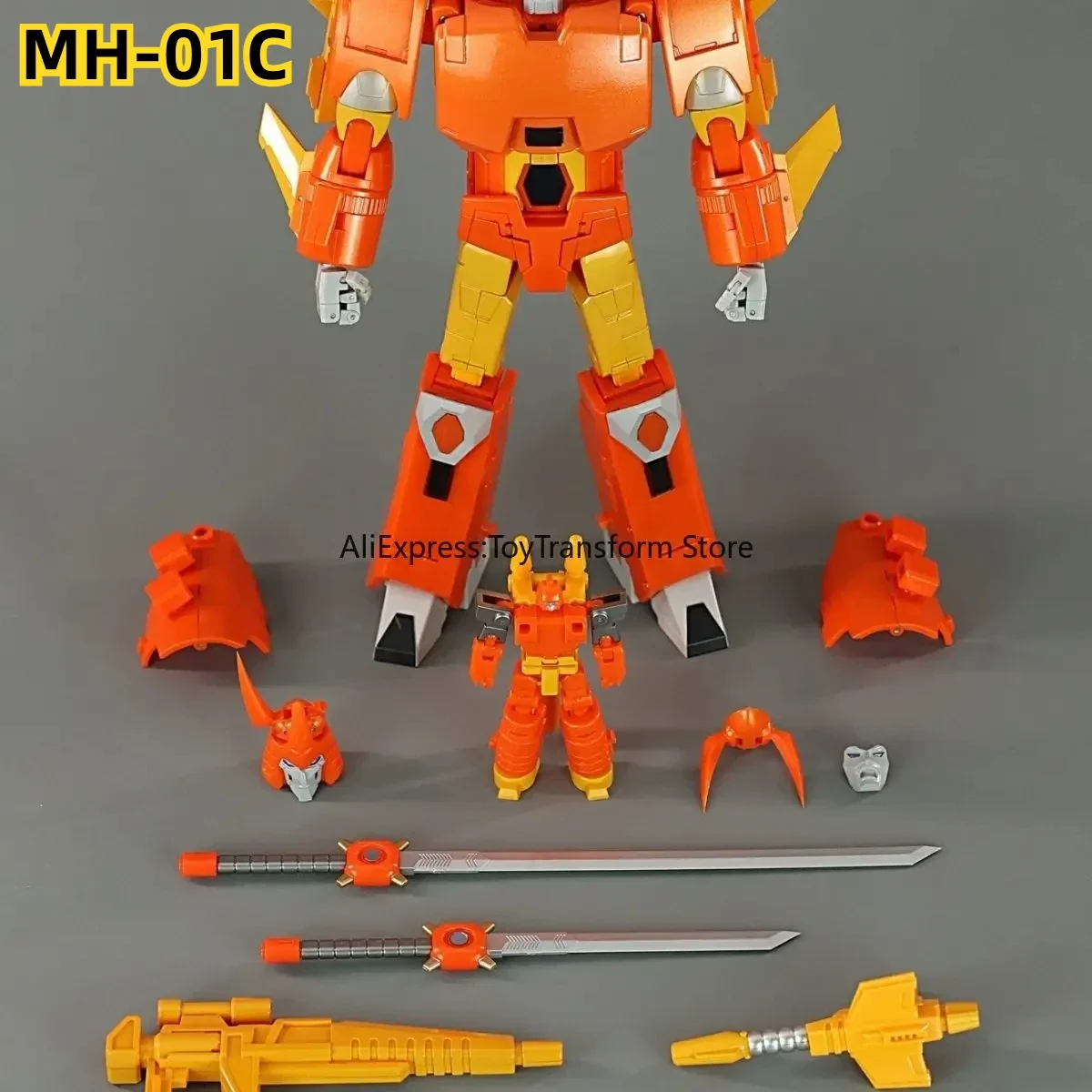 [EM ESTOQUE AGORA] MHZ TOYS Transformação MH-01 MH01C Laranja Hurricane Cyclonus 2.0 KO MH-01B FT-29 Figura de alta qualidade com caixa