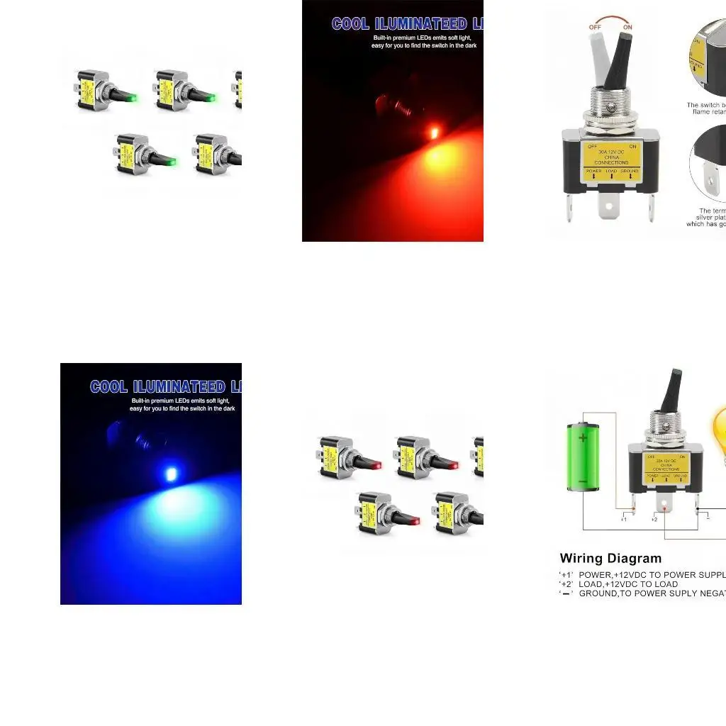 LED Illuminated Rocker Switches Waterproof & Strong Controller for Vehicle Electrical Control Supports 30A Heavy Duty