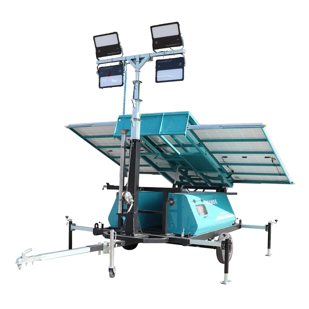 VANSE WS-200T Rechargeable Led COB Work Light Trailer Mounted Lighting Tower Mobile Flood Light Tower