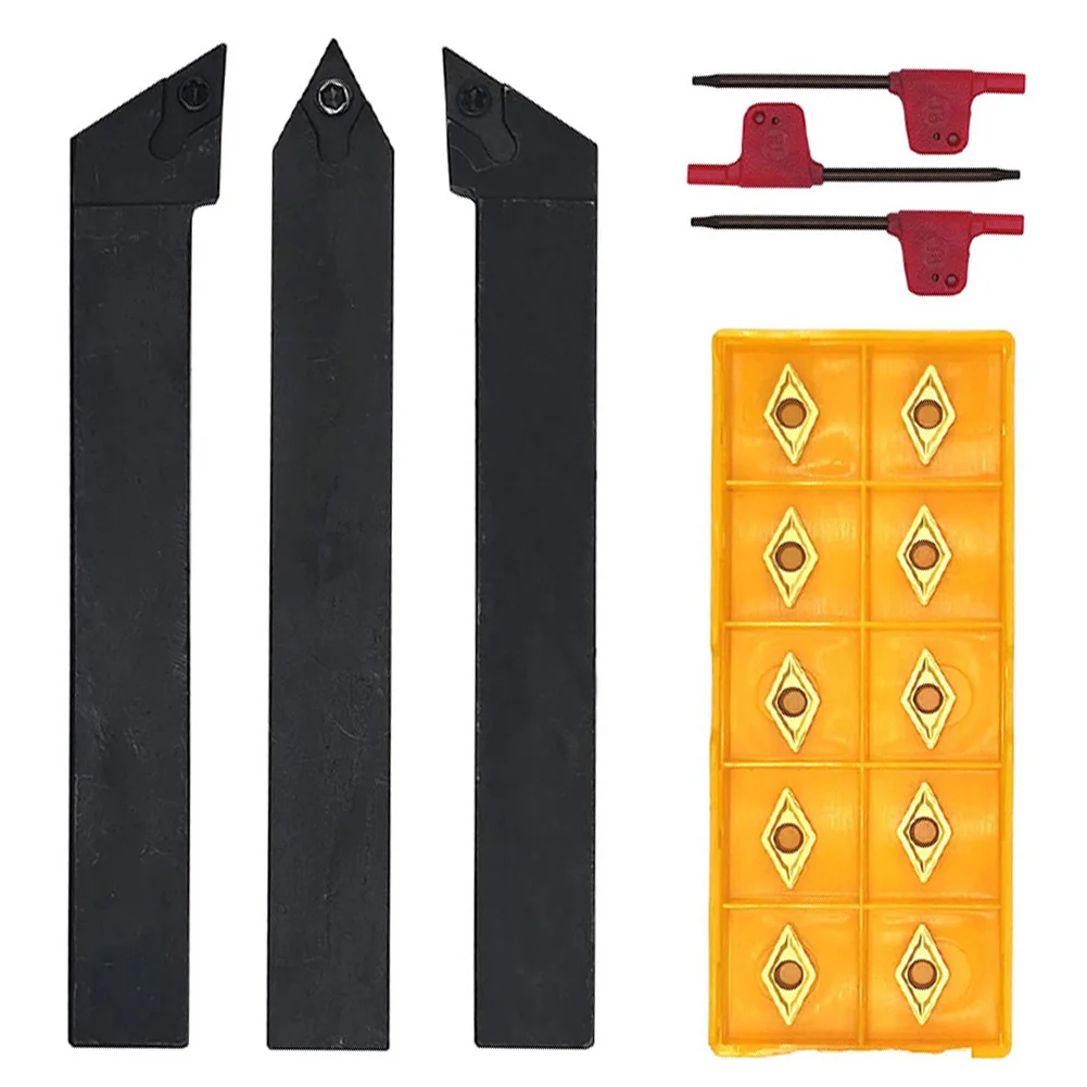 

Carbide Lathe Turning Tool Insert Holder Bit Set SDJCR1010H07 SDJCL1010H07 SDNCN1010H07 With DCMT070204 Turning Inserts ﻿Blades