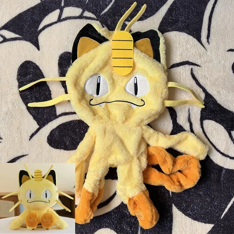 35/70cm Meowth Huge Pokemon Anime Plush Toy Big Pokémon Plushie Kawaii Semi-finished Leather Holster Pillow Gift for Children