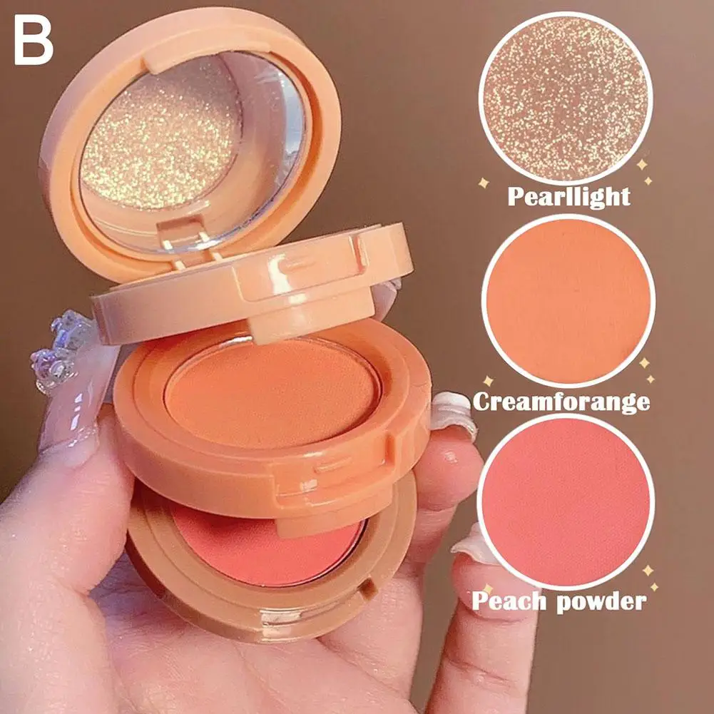Lumière d'eau Blush crème Double pinyin mettre en évidence visage joue teinte éclaircir imperméable visage contour Orange Blush Palette maquillage