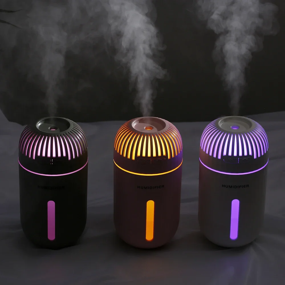 310ML Air Humidifier Usb Aroma Diffuser Home Air Car Humidifier Portable Ultrasonic Diffuser Essential Oil Led Lamp Office