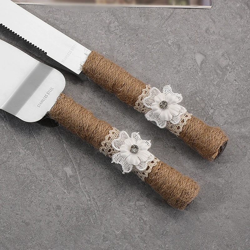 European wedding cake baking tools stainless steel linen handle wedding supplies tableware